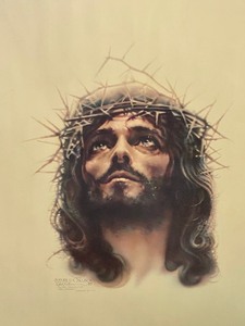 lot 95 image: Framed Portrait of Jesus by Steven P. Carlson