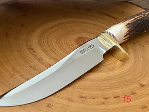lot 15 image: Randall Made Model 3 Hunter6 Knife with Leather Scabbard