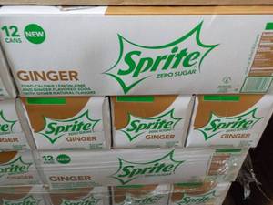 lot 323 image: 4 - 12 packs Sprite Ginger Zero Sug...