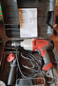 B & D 12 - inch Double Handled Corded Electric Hammer Drill and Case