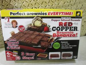 (D-2) 4pc Set Red Copper Brownie Bo...
