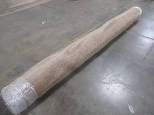 lot 407 image: 12 Roll Of Cut Carpet, Length Unknown, TanDark Beige Approximate 12 Pile.