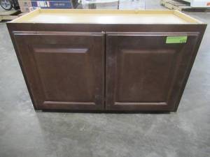 lot 311 image: Hampton Assembled 30x15x12 in. Wall Bridge Kitchen Cabinet in Cognac.