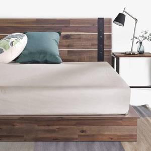lot 419 image: ZINUS Brock Metal and Wood Platform Bed Frame,  No Box Spring Needed - Queen. FPWBPB-07Q.