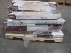 lot 338 image: WHOLESALE MIXED PALLET OF MISCELLANEOUS HARDWOOD AND VINYL FLOORING