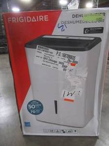 lot 345 image: Frigidaire 50-Pint Dehumidifier with Built-in Pump in White.