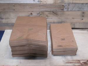 Bundle of Standard Paper Grocery Bags with medium sized 24# Paper Bags