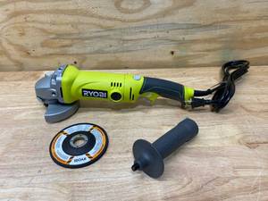 lot 36 image: RYOBI 7.5 Amp 4.5 in. Corded Angle Grinder