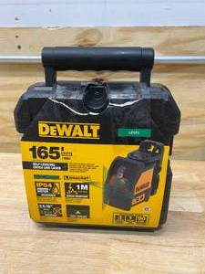 lot 11 image: DEWALT 165 ft. Green Self-Leveling Cross Line Laser Level with (3) AAA Batteries & Case