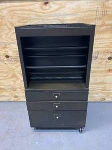 lot 22 image: HOME DECORATORS COLLECTION Becker 3-Drawer Antique Bronze Wrapping Storage Cart
