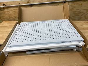 lot 44 image: HUSKY 52 in. W to 72 in. W Adjustable Pegboard, Stainless Steel