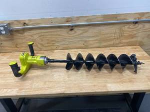 lot 12 image: RYOBI ONE HP 18V Brushless Cordless Earth Auger with 6 in. Bit Included (Tool Only)