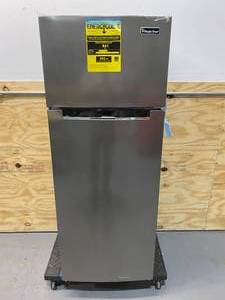 lot 27 image: MAGIC CHEF 7.4 cu. ft. 2-Door Mini Fridge in Platinum Steel with Freezer