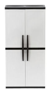 lot 9 image: HDX Plastic Freestanding Garage Cabinet in Gray (35 in. W x 71 in. H x 18 in. D)