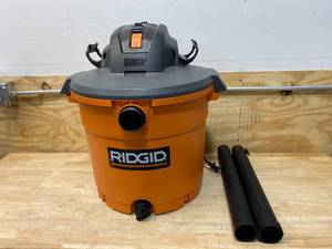 lot 60 image: RIDGID 16 Gal. 5.0-Peak HP NXT WetDry Shop Vacuum with Filter, Hose and Accessories (missing utility nozzle)