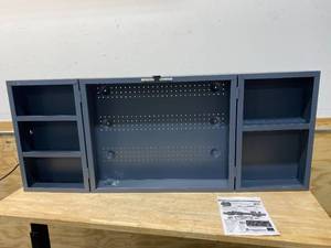 lot 80 image: EDSAL WC1 Industrial Gray Steel Tool CabinetWork Center, 24 Height x 30 Width x 11 Depth