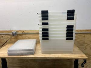 lot 90 image: Lot of 9 Plastic Totes with 5 Covers