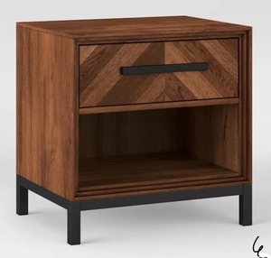 lot 6 image: Rochester Parquet Nightstand Brown - Threshold