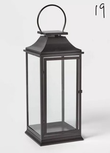 lot 19 image: 24in Decorative Metal Lantern Black - Wondershop