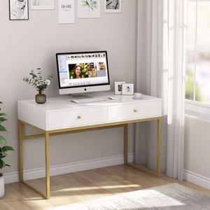 lot 33 image: Tribesigns 47 inch Home Office Computer Desk with 2 Storage Drawers Model HO-XJ0034