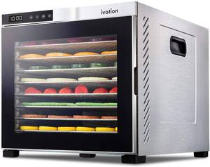 lot 35 image: Ivation 10 Tray Commercial Food Dehydrator Machine Model IV-FD100RSS (Not Tested)