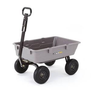 lot 51 image: Gorilla Carts 800 lb. Poly Dump Cart Model GOR5-COM (Box Damaged, Item Appears Undamaged)