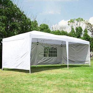 lot 11 image: CharaVector 10 x 20 ft Heavy Duty Pop up Canopy Gazebo 4 Removable Sidewalls