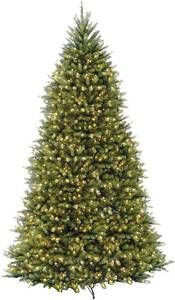 lot 20 image: National Tree Company 12 ft. PowerConnect Dunhill Fir Tree with WHITE LED Lights Model DUH3-D31-120 (Box Damaged)