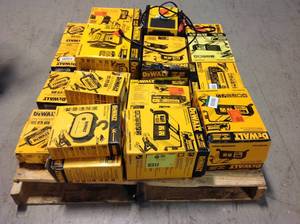 lot 21 image: Pallet with assorted Dewalt Tools various models types and conditions customer returns see pictures
