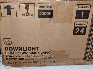 lot 103 image: Sunco Lighting 12 Pack 56 Inch LED Recessed Downlight, Smooth Trim, Dimmable