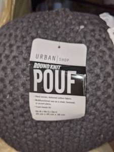 lot 153 image: Urban Shop Round Knit Pouf