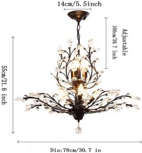 lot 102 image: Ganeed Crystal Chandelier Vintage Pendant 8 Light Fixture
