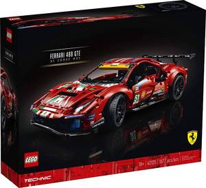 lot 3 image: LEGO Technic Ferrari 488 GTE AF Corse #51 42125 Building Kit Make a Faithful Version of The Famous Racing Car, New 2021 (1,677 Pieces)