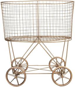 lot 41 image: Vintage Style Copper Metal Basket Style wWheels