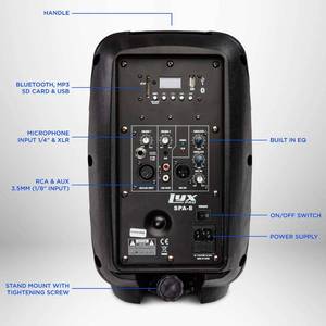 lot 70 image: LyxPro SPA-8 Compact 8 Portable PA System