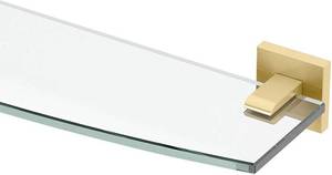 lot 209 image: Gatco 4066 Elevate Glass Shelf, Brushed Brass