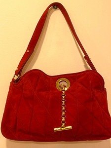 Red Suede St. John Handbag