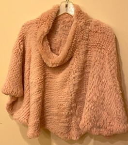 Luxurious Soft Pink Rabbit Fur Shawl