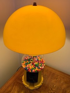 Whimsical and Fun Bubble Gum Machine Bright Yellow Lamp