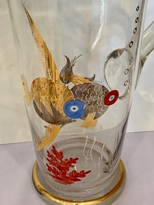 Mid Century Fish Themed Cocktail Set - Mid Century Fish Themed Pitcher and Eight Tumblers
