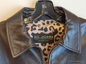 St. John by Marie Gray Dark Brown Leather Jacket