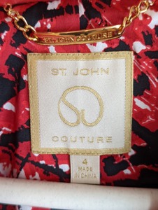 St. John Couture Studded Collar Leather Jacket