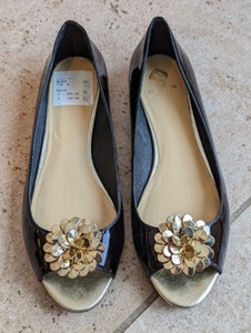 Kate Spade Patent Leather Peep Toe Flats