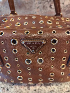 Prada Leather Grommet Satchel