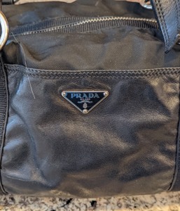 Prada Black LeatherNylon Handbag