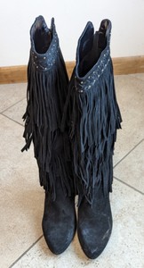 INC Suede Fringe Boots