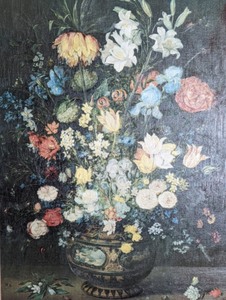 Large Framed Floral Oil Painting