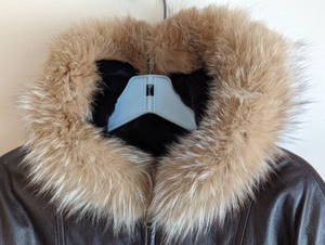 Mens Fur Lined Hooded Leather Jacket
