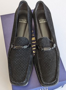 Stuart Weitzman Black Suede Loafers