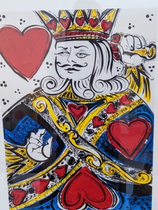 Ornately Framed King of Hearts Painting